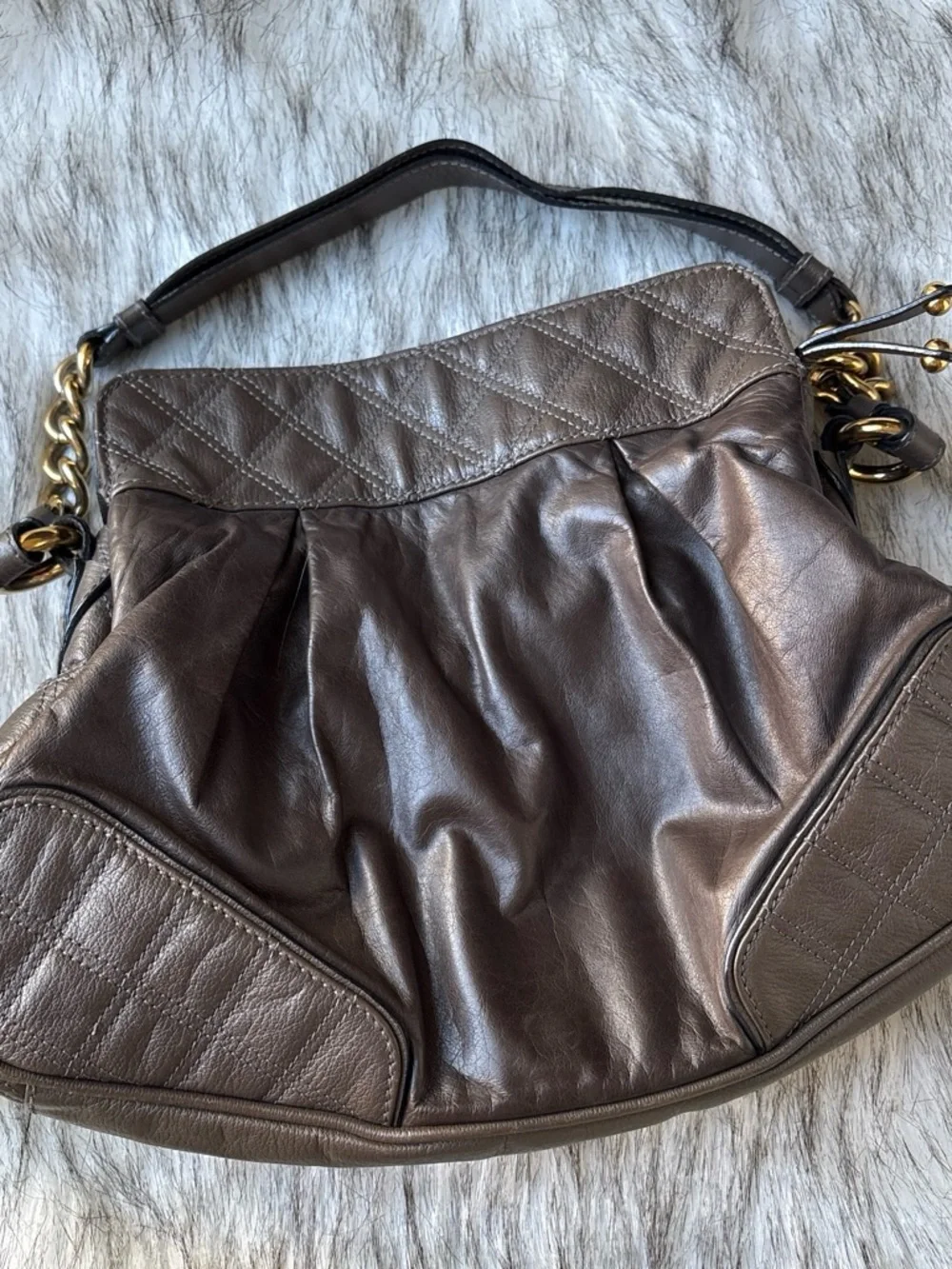 Marc Jacobs RARE Limited Production Brown Leather Hobo with Gold Hardware